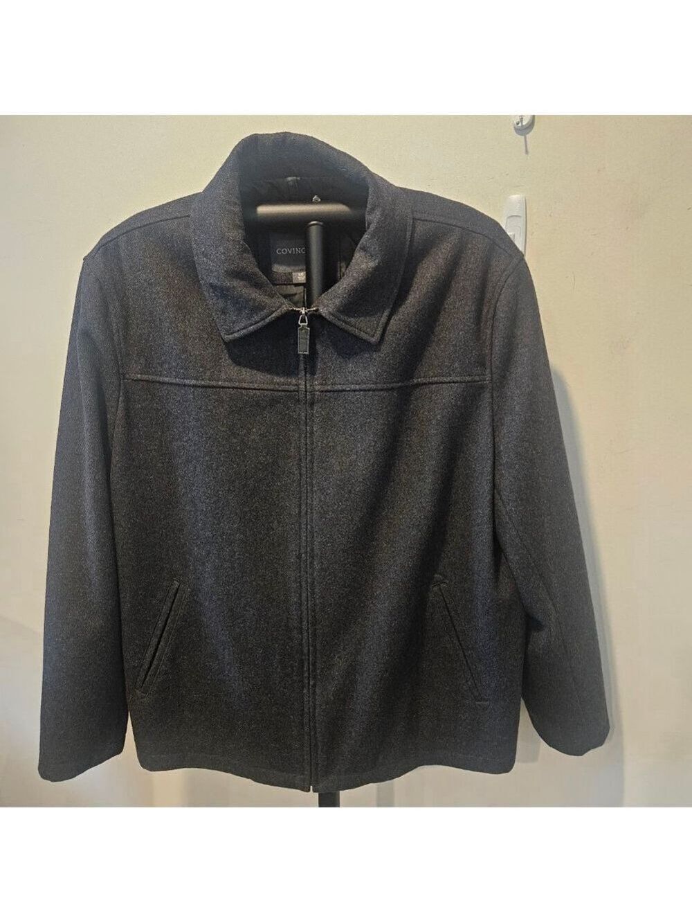 Men's Covington Gray Wool Blend Full Zip Jacket Size L